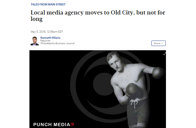 Philadelphia Business Journal Reports on PUNCH Media Move + Expansion