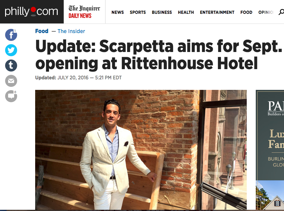 Philly.com pegs Scarpetta to Open in September