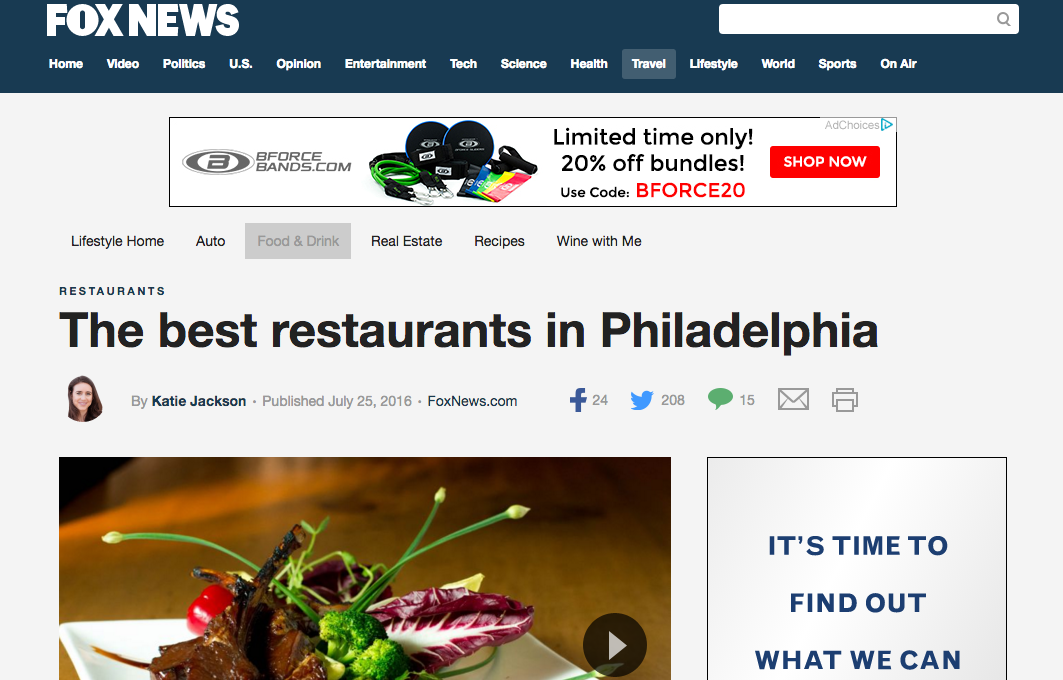 Fox News names Ocean Prime and Capofitto among Best Restaurants in Philadelphia