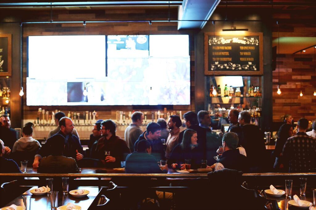 City Tap House Transforms Multiscreen TV into Monstrous Video Game for Video Game Day!